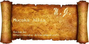 Mucska Júlia névjegykártya